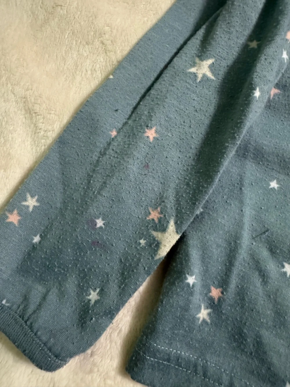 Carter's Blue Star Print Long Sleeve Top and Shorts Pajama Set